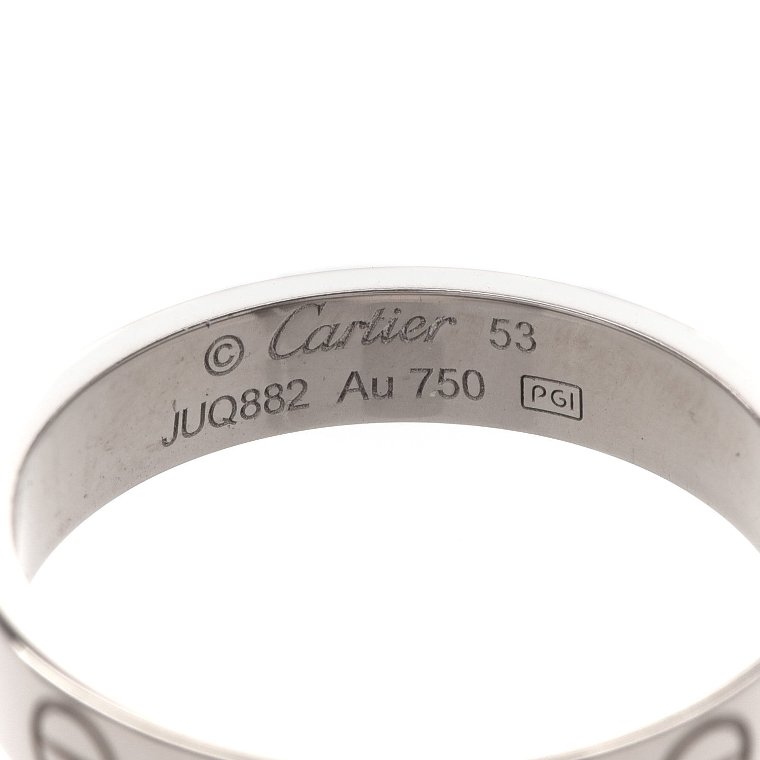Cartier 18K White Gold 3.5mm LOVE Wedding Band Ring 53 6.25 7 of 10