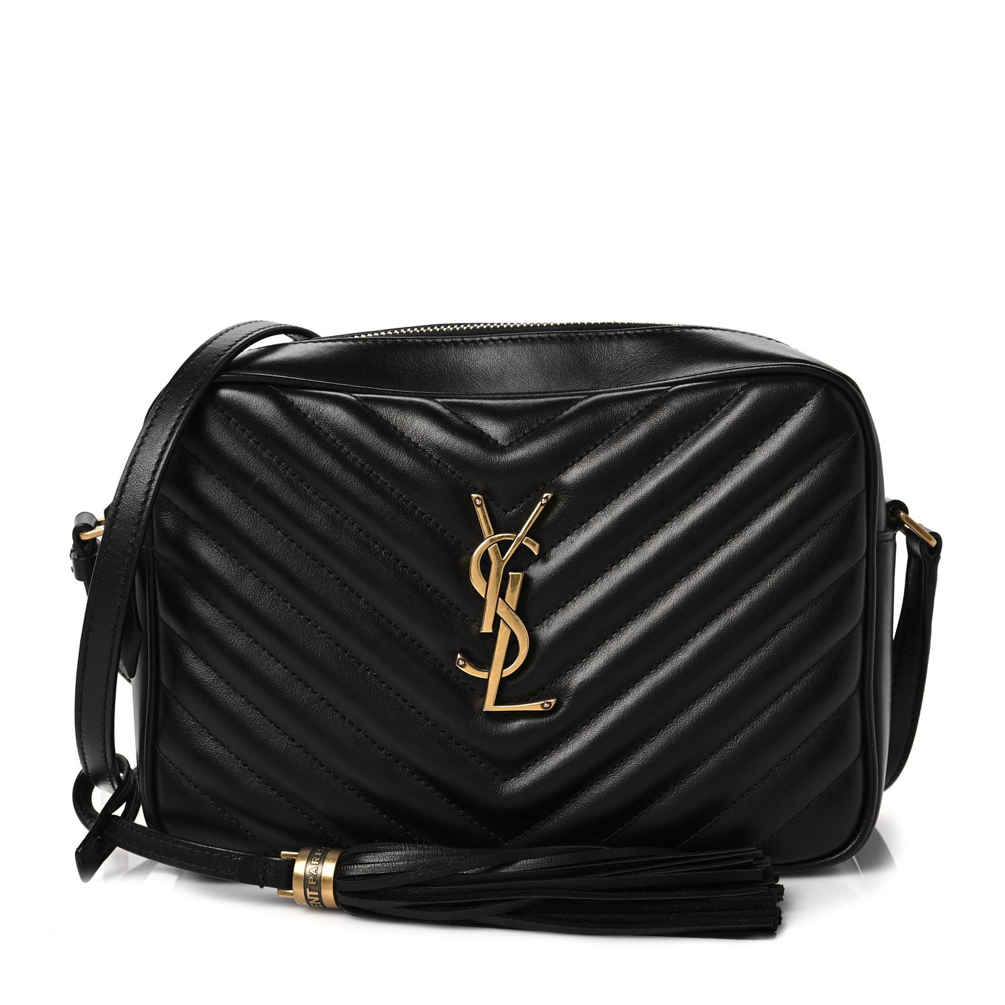 Calfskin Matelasse Monogram Lou Camera Bag Black