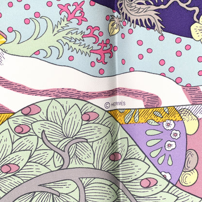 Hermes Silk Le Premier Chant Scarf 90 Violet Bleu Glacier 4 of 6