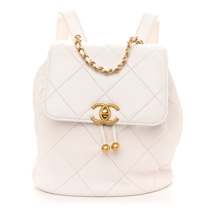 Chanel Lambskin Quilted Backpack White 1 of 10