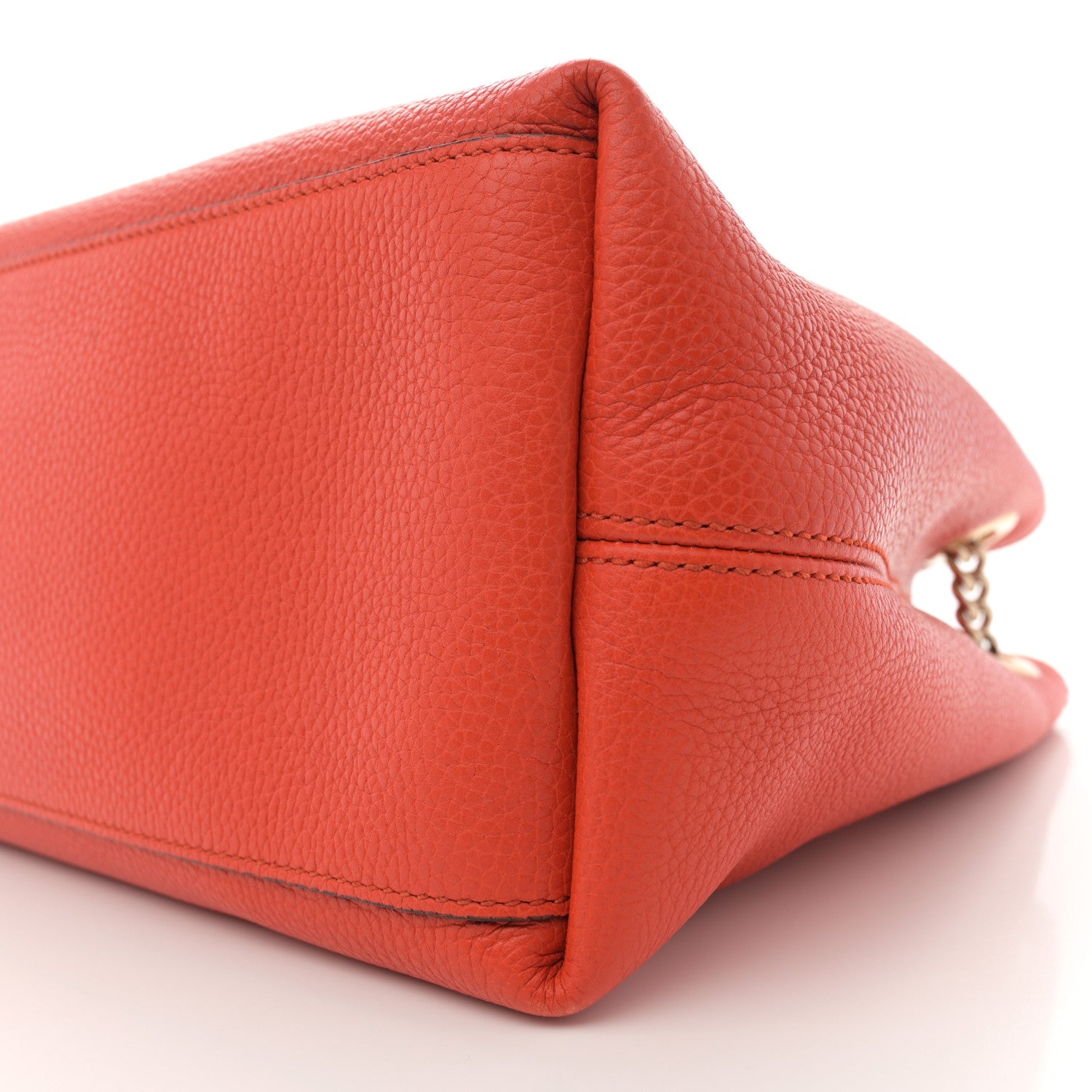 Gucci Pebbled Calfskin Medium Soho Chain Shoulder Bag Sun Orange 10 of 10