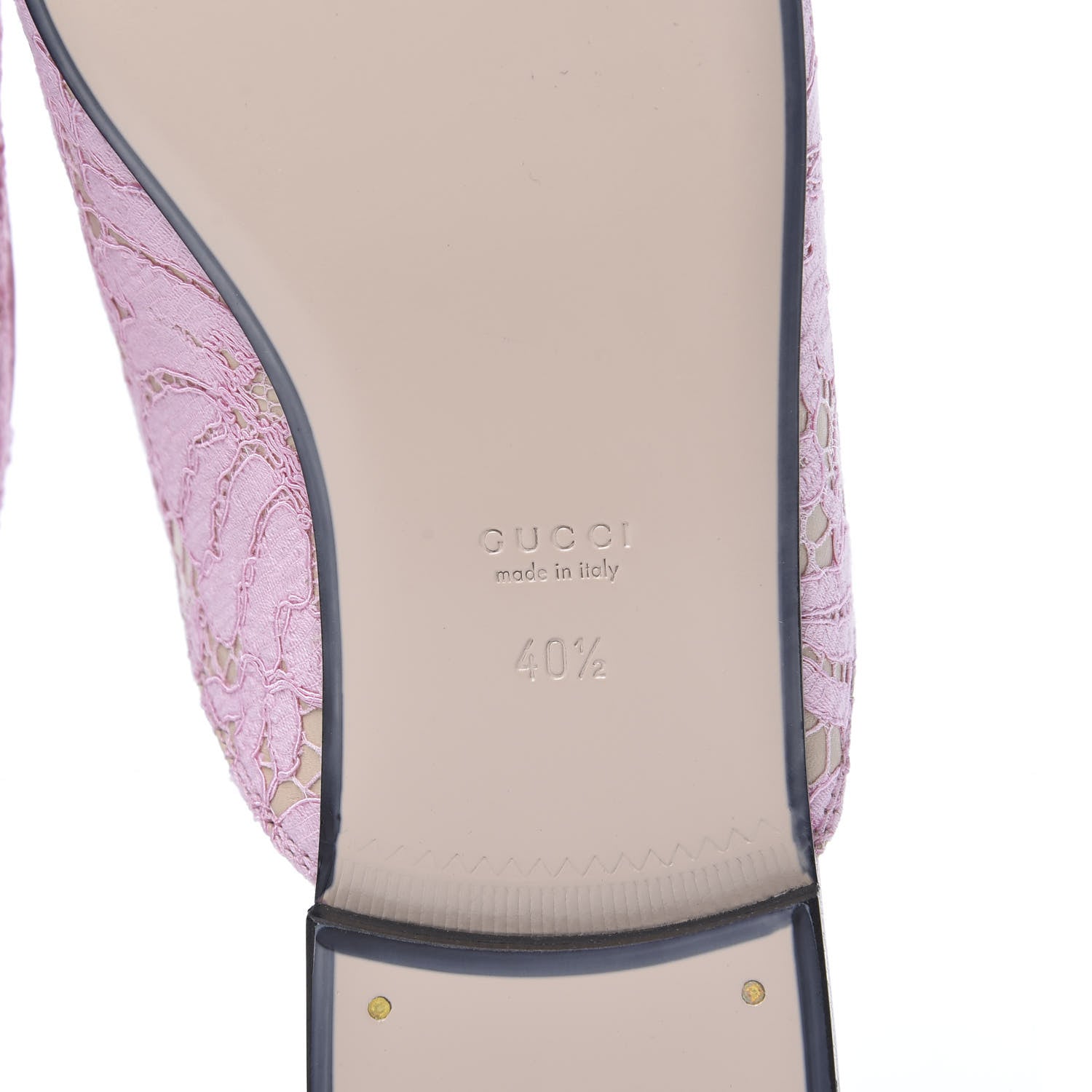 Gucci Lace Malaga Kid Womens Princetown Slippers 40.5 Sugar Pink Skin Rose 6 of 9