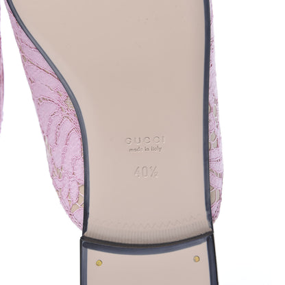 Gucci Lace Malaga Kid Womens Princetown Slippers 40.5 Sugar Pink Skin Rose 6 of 9