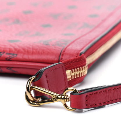MCM Visetos Liz Shopper Tote Pouch Ruby Red 9 of 10