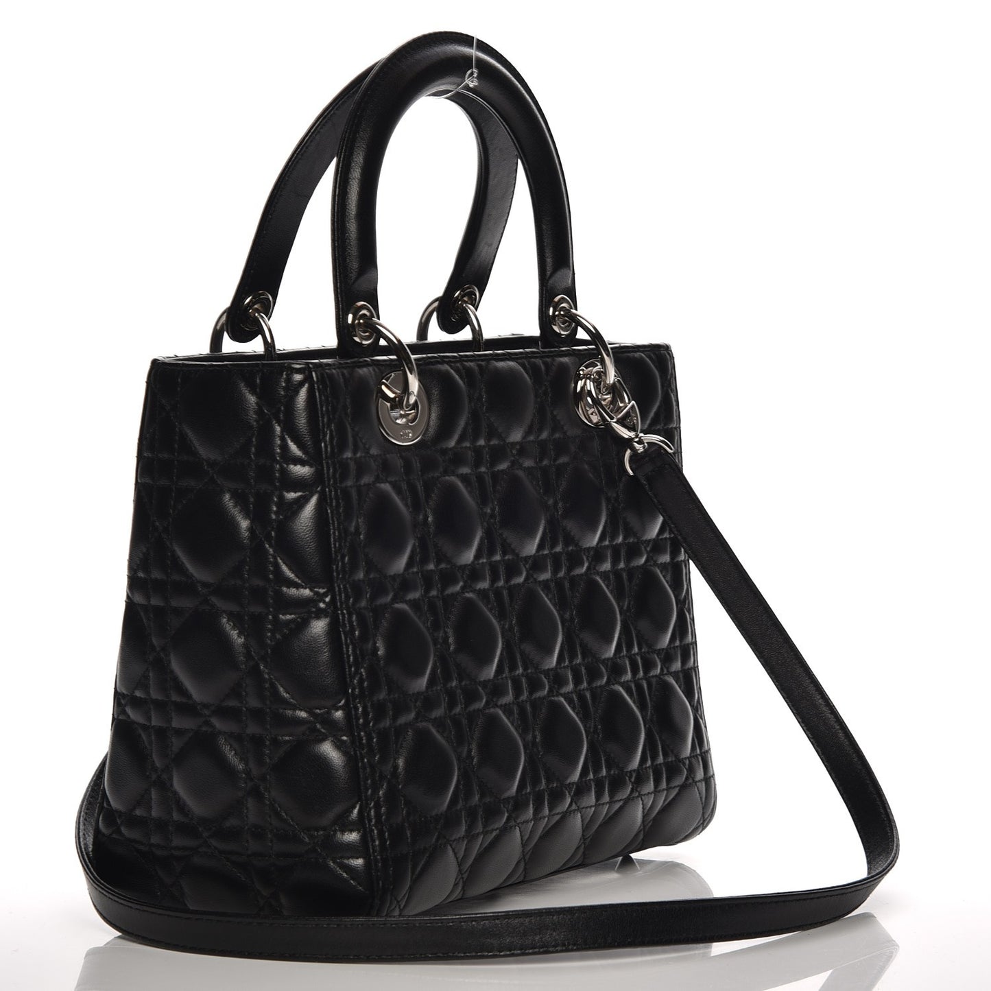 Lambskin Cannage Medium Lady Dior Black
