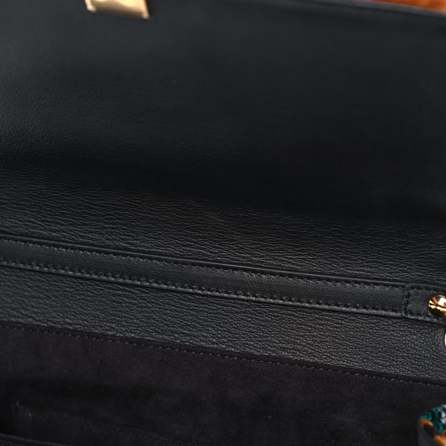 Fendi Velvet Vitello Dolce Fun Fair Kan I Shoulder Bag Tobacco Multicolor Black 12 of 14