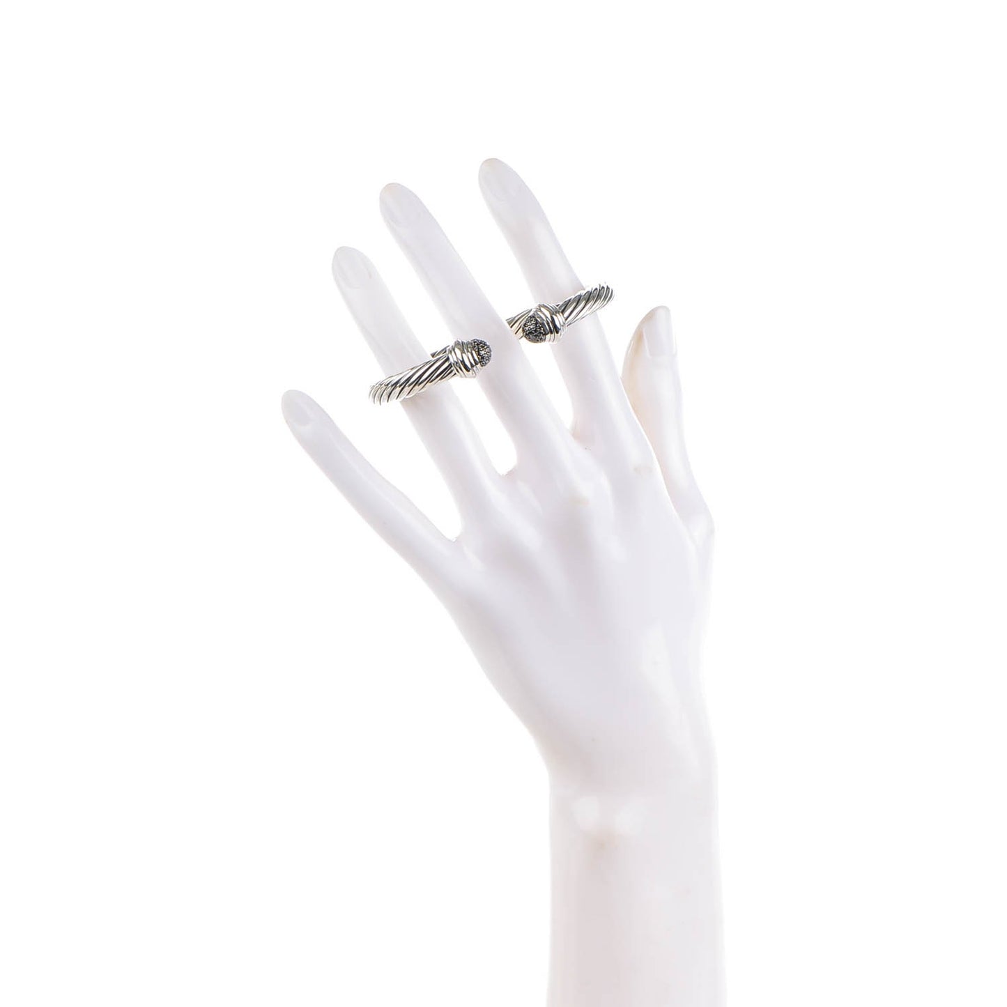 Sterling Silver Black Diamond 7mm Cable Classics Bracelet