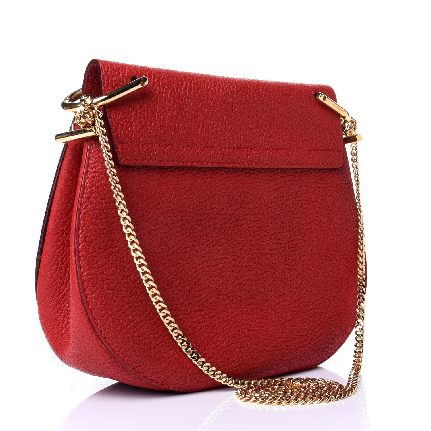 Chloe Grained Lambskin Drew Shoulder Bag Plaid Red 2 of 5