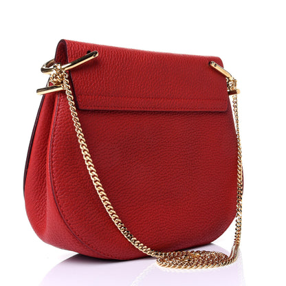 Chloe Grained Lambskin Drew Shoulder Bag Plaid Red 2 of 5