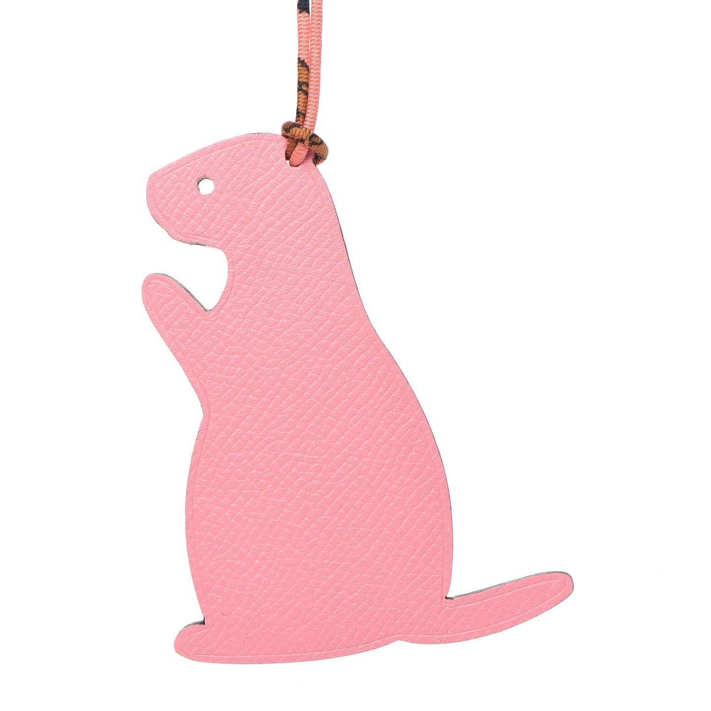 Epsom Togo Petit H Groundhog Bag Charm GM BRose Confetti