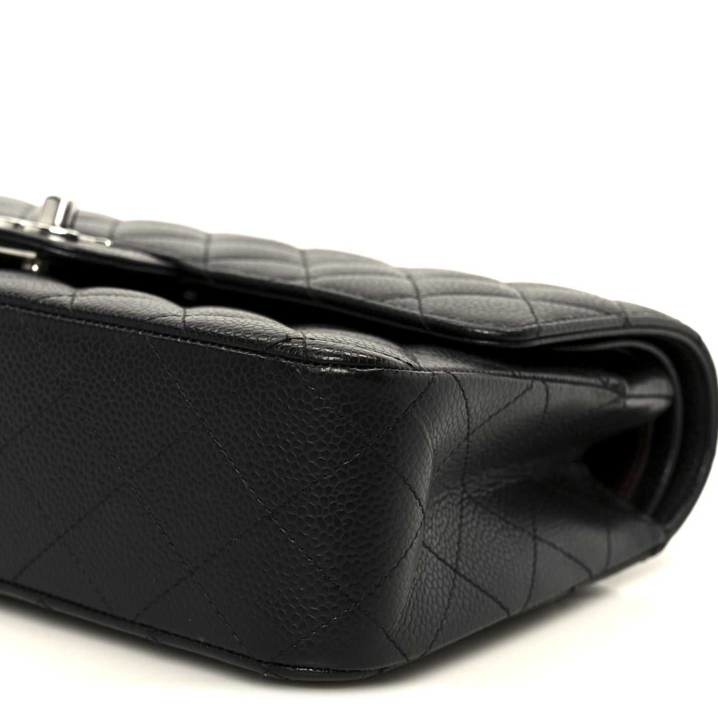 Caviar Quilted Medium Double Flap Black