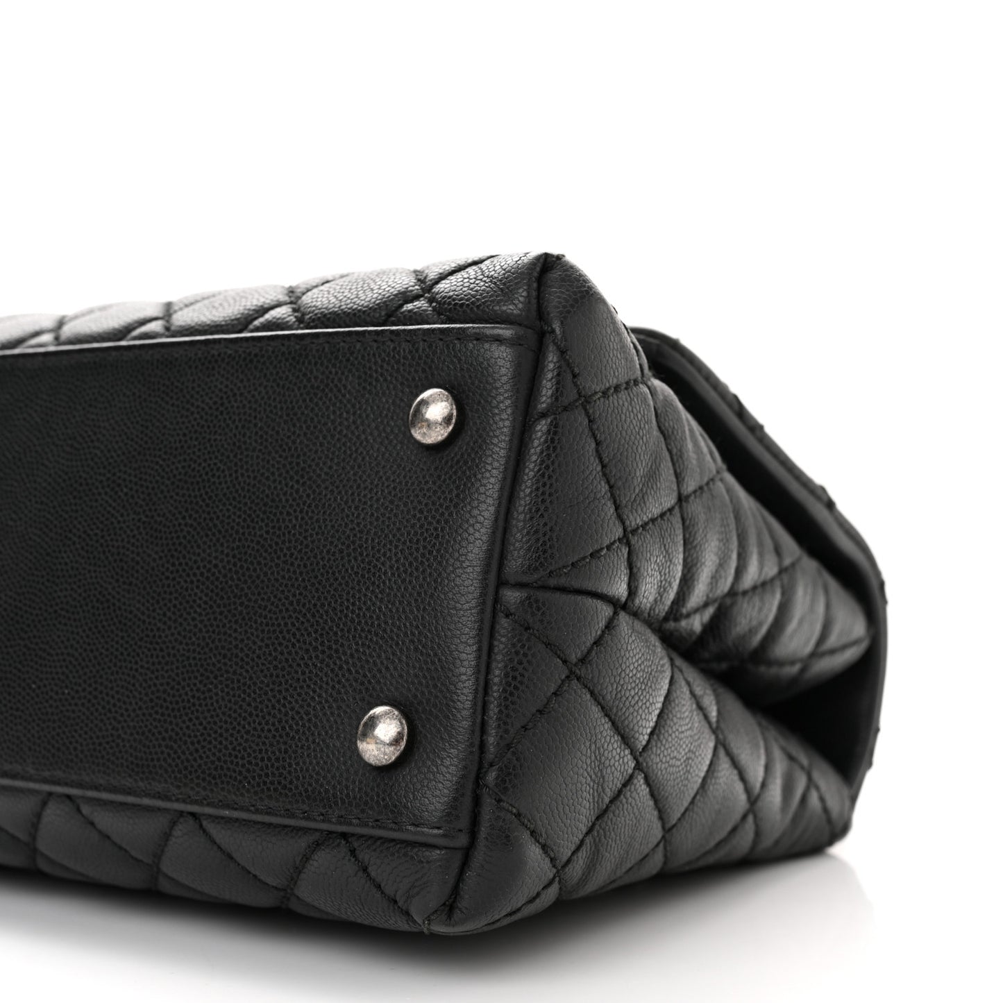 Caviar Quilted Small Coco Handle Flap Black
