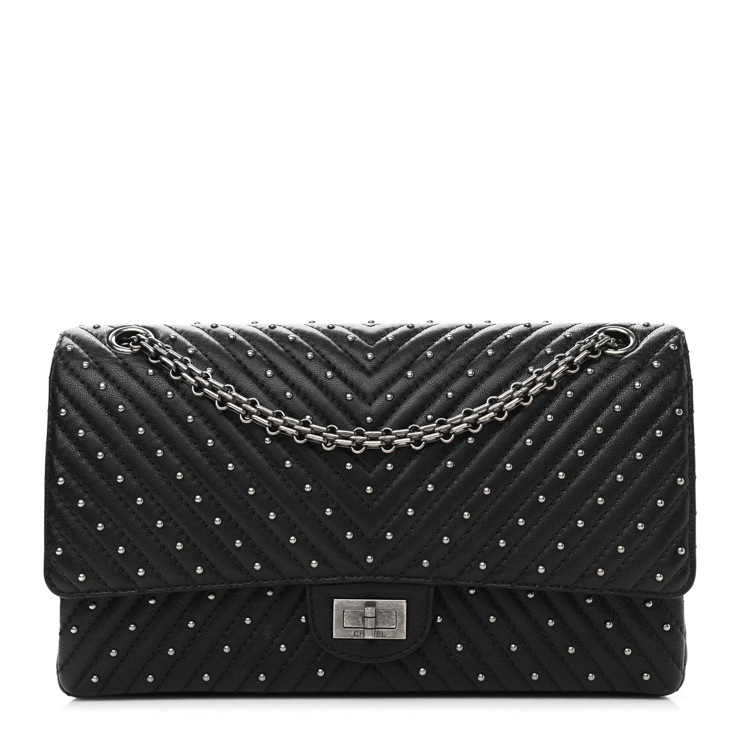 Sheepskin Chevron Quilted Studded 2.55 Reissue 226 Flap Black
