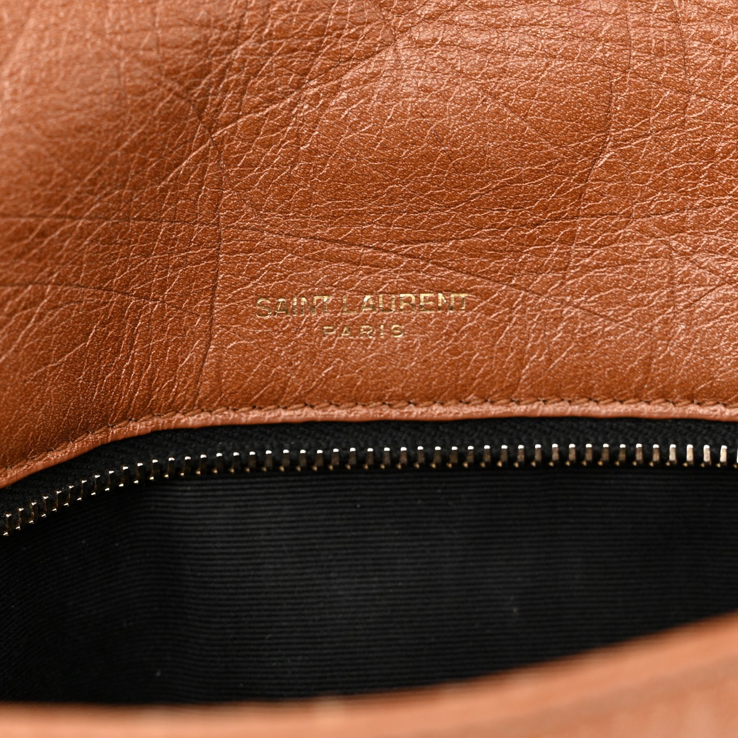 Crinkled Calfskin Matelasse Monogram Medium Niki Chain Satchel Caramel
