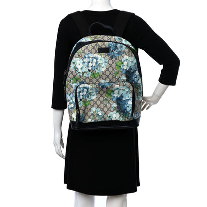 Gucci GG Supreme Monogram Blooms Medium Day Backpack Beige Blue Navy 2 of 12