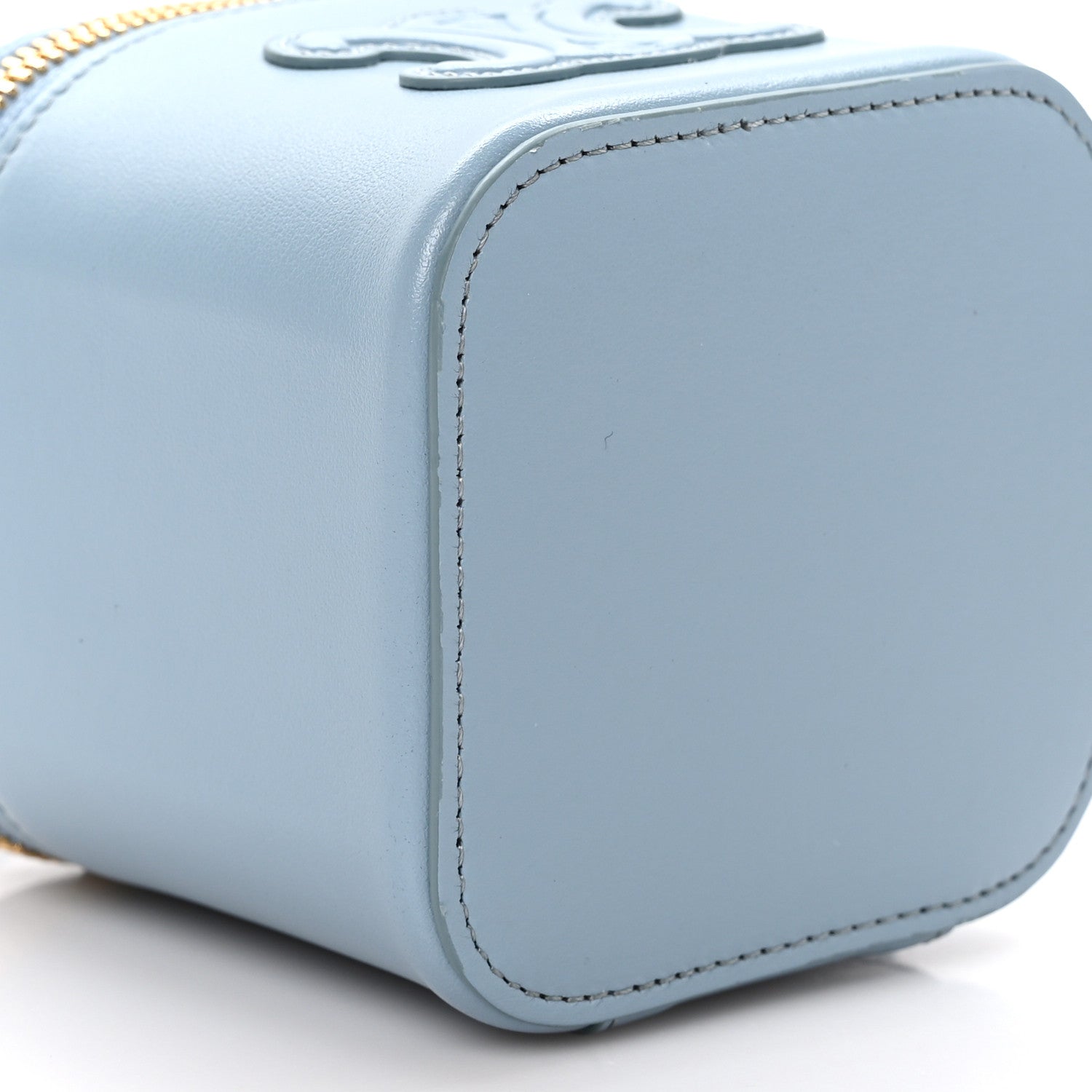 Celine Smooth Calfskin Cuir Triomphe Mini Vanity Case California Blue 9 of 10