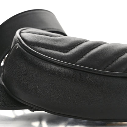 Gucci Calfskin Matelasse GG Marmont Belt Bag 75 30 Black 10 of 11