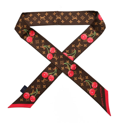 Louis Vuitton LV X TM Silk Monogram Cerises Bandeau Brown 1 of 3