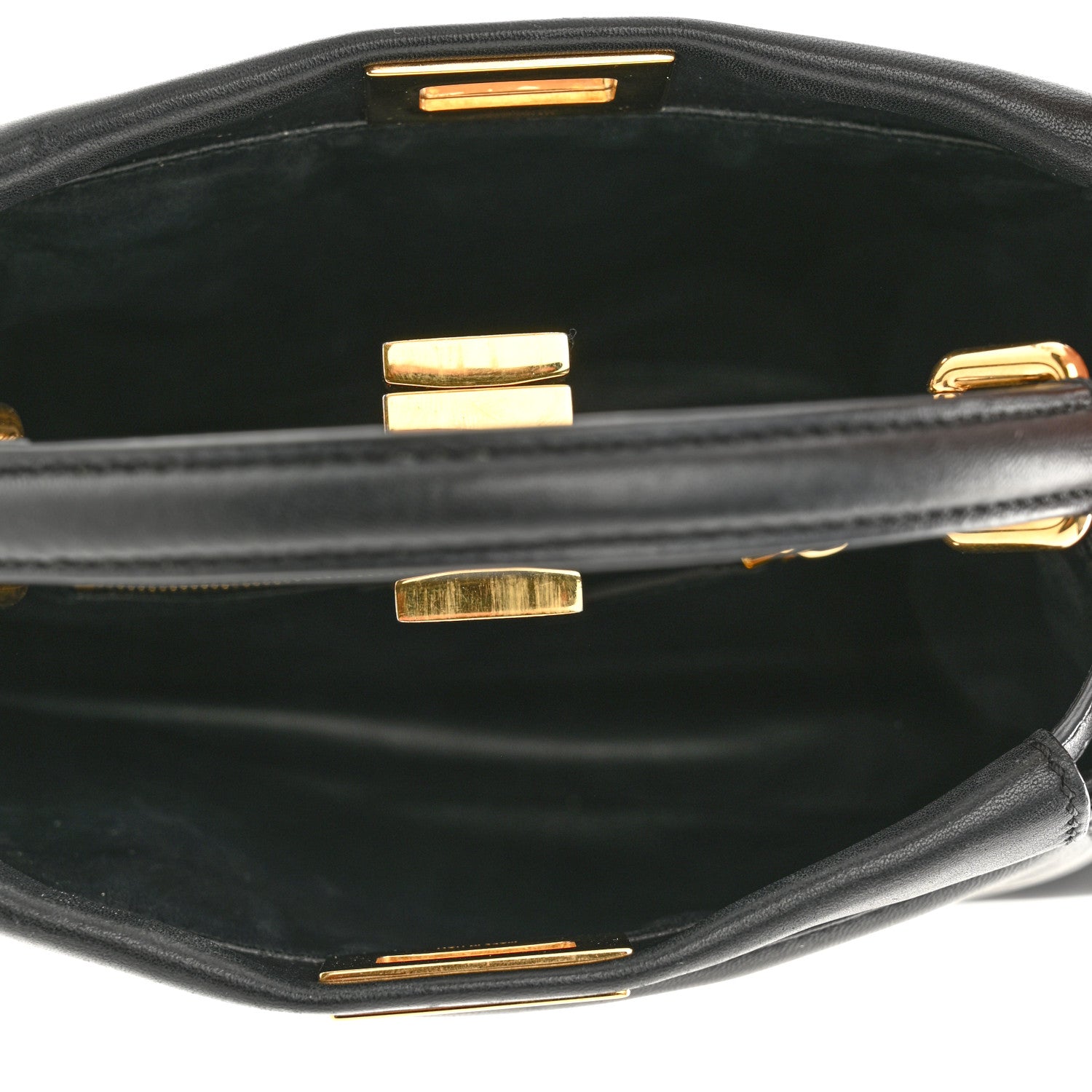 Fendi Nappa Mini Peekaboo Iconic Satchel Black 5 of 11