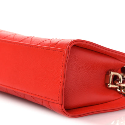 Chanel Grained Calfskin Stitched Mini Label Click Shopper Tote Red 10 of 11