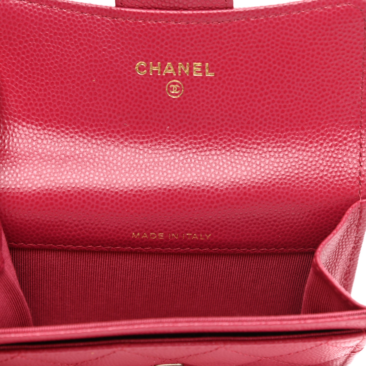 Chanel Caviar Quilted Flap Card Holder Wallet Dark Pink 7 of 9