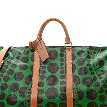 Louis Vuitton Monogram Kusama Pumpkin Dots Keepall Bandouliere 55 Green 7 of 13