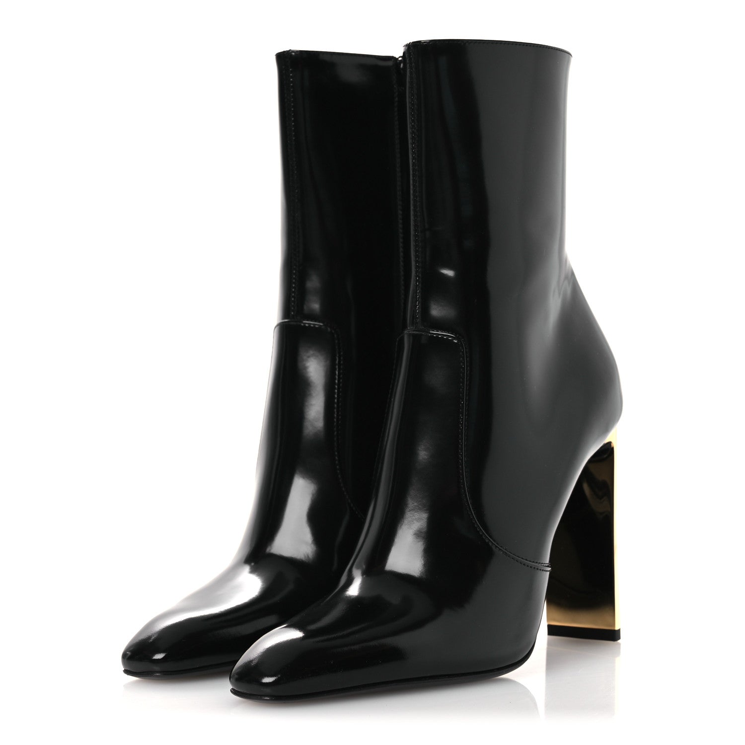 Saint Laurent Vitello Marilyn Auteuil 105 Ankle Zip Boots 37.5 Black 4 of 11