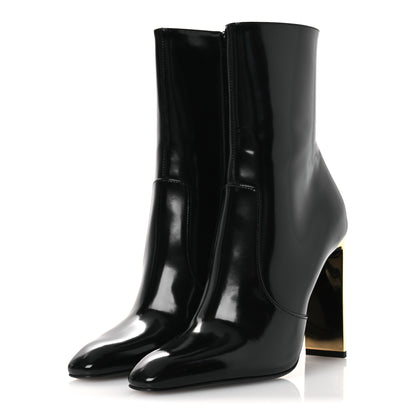Saint Laurent Vitello Marilyn Auteuil 105 Ankle Zip Boots 37.5 Black 4 of 11