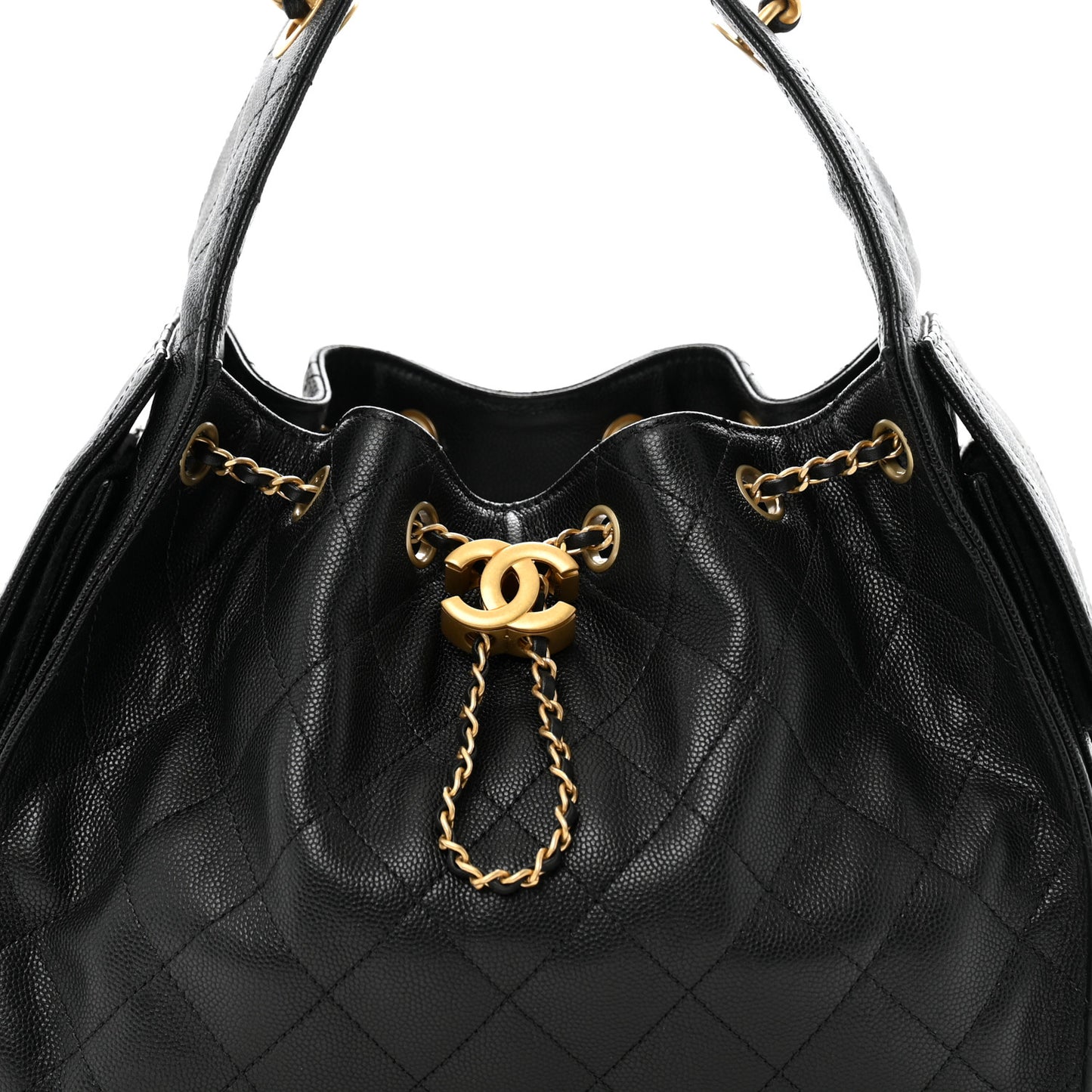 Caviar Quilted Small Chanel 25 Handbag Black