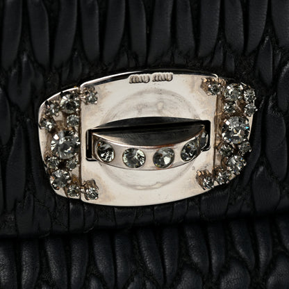 Miu Miu Nappa Matelasse Crystal Flap Clutch Black 12 of 12