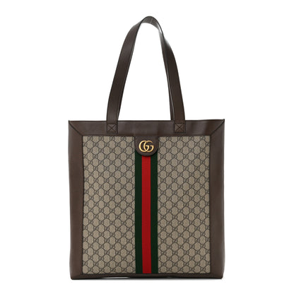 Gucci GG Supreme Monogram Web Large Ophidia Vertical Shopping Tote Brown 2 of 10