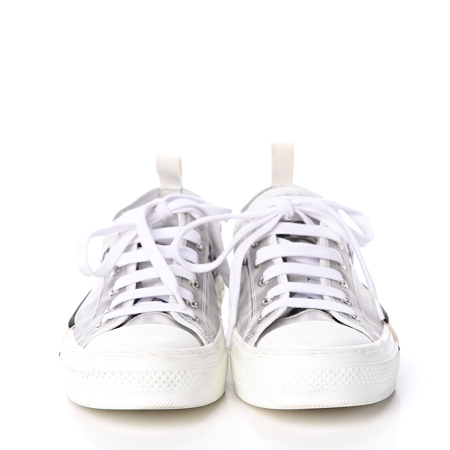 Christian Dior Technical Canvas Oblique Womens B23 Low Top Sneaker 36 White Black 2 of 6