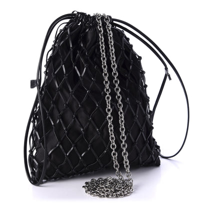Prada Satin Net Chain Bag Black 3 of 9
