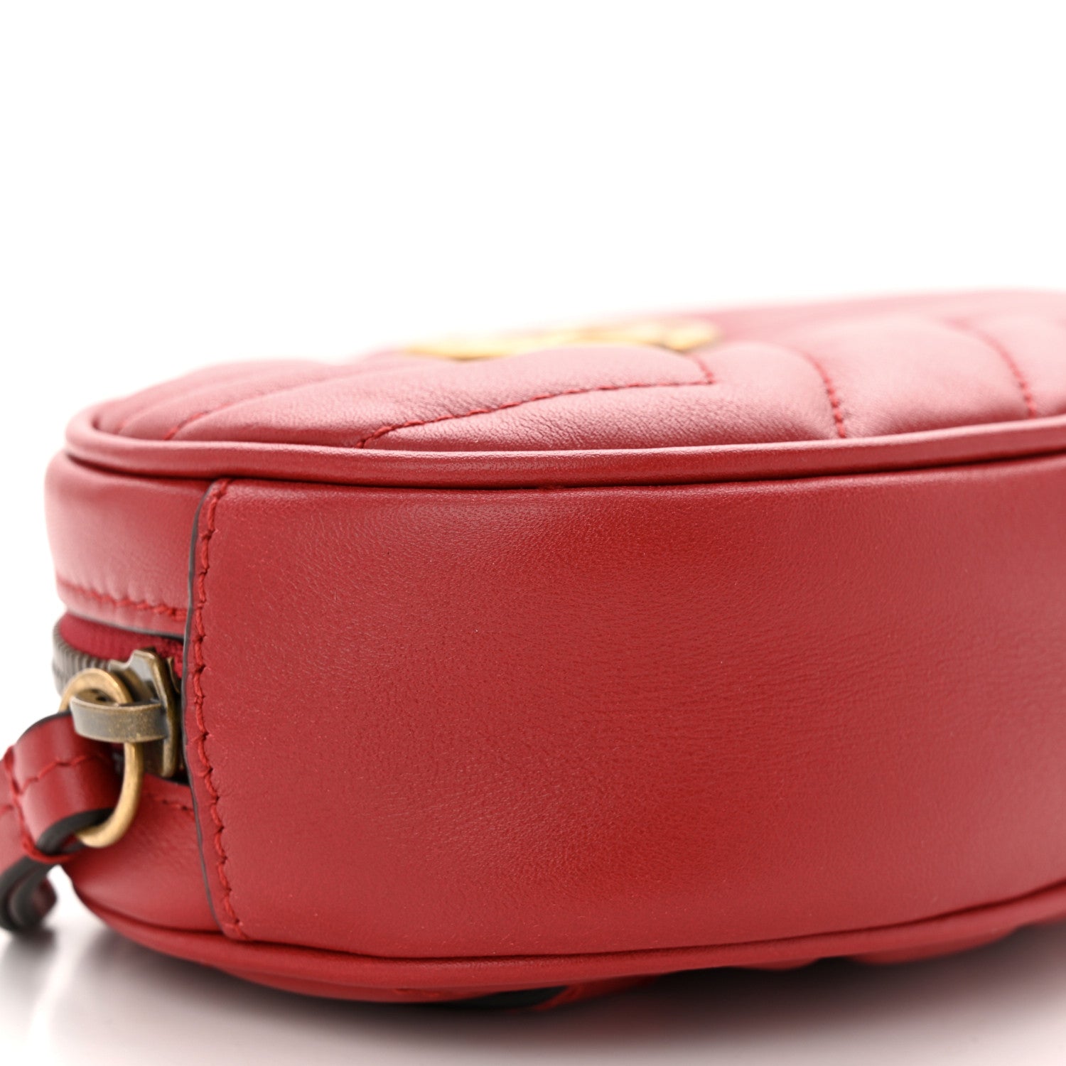 Gucci Calfskin Matelasse GG Marmont Belt Bag 95 38 Hibiscus Red 10 of 11