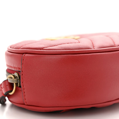 Gucci Calfskin Matelasse GG Marmont Belt Bag 95 38 Hibiscus Red 10 of 11