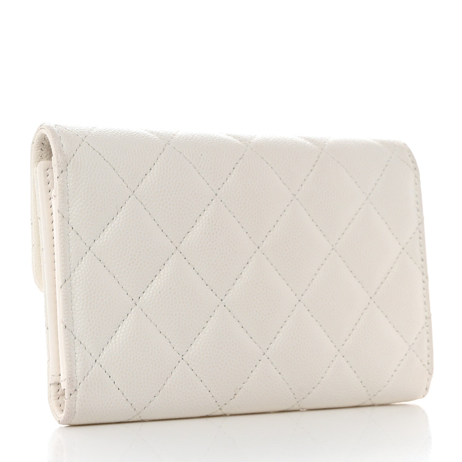 Chanel Caviar Quilted Chanel 19 Flap Wallet White Pink 3 of 9