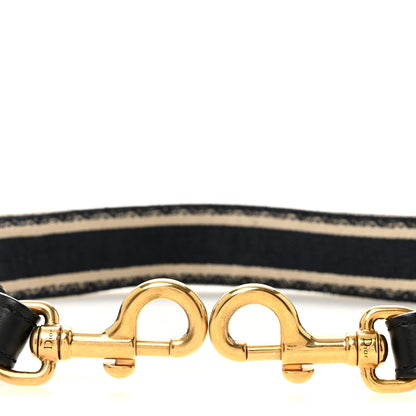 Christian Dior Canvas Embroidered Shoulder Strap Blue 3 of 5