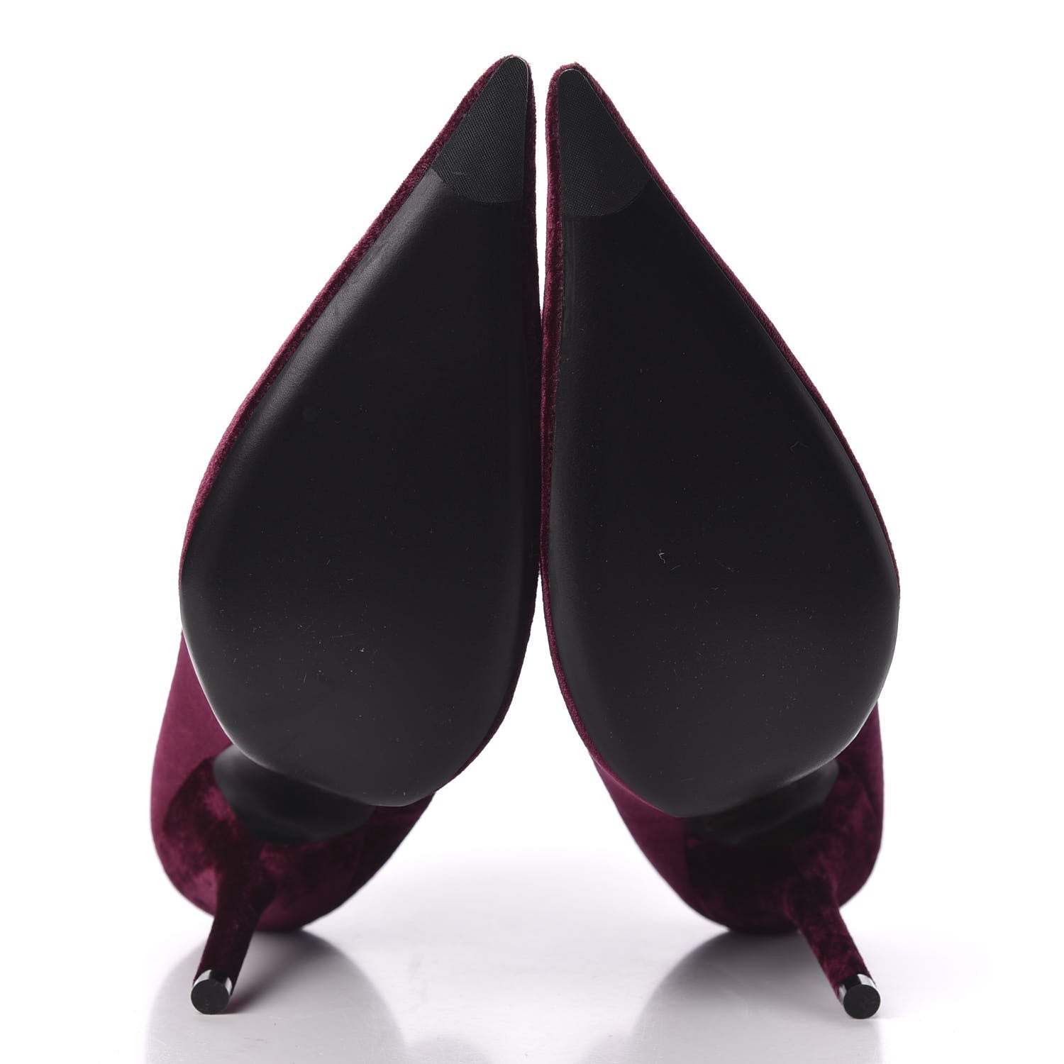 Balenciaga Velvet Extreme Pointed Toe Knife Booties 40 Rouge Prune 5 of 7