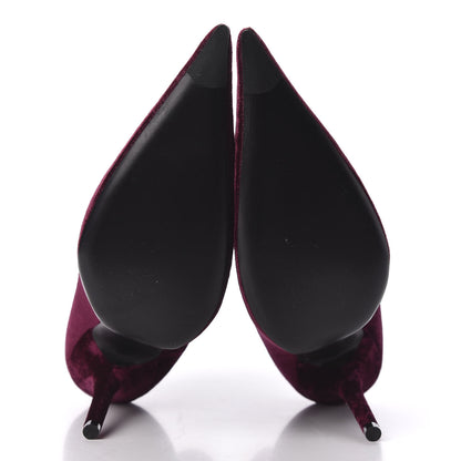 Balenciaga Velvet Extreme Pointed Toe Knife Booties 40 Rouge Prune 5 of 7