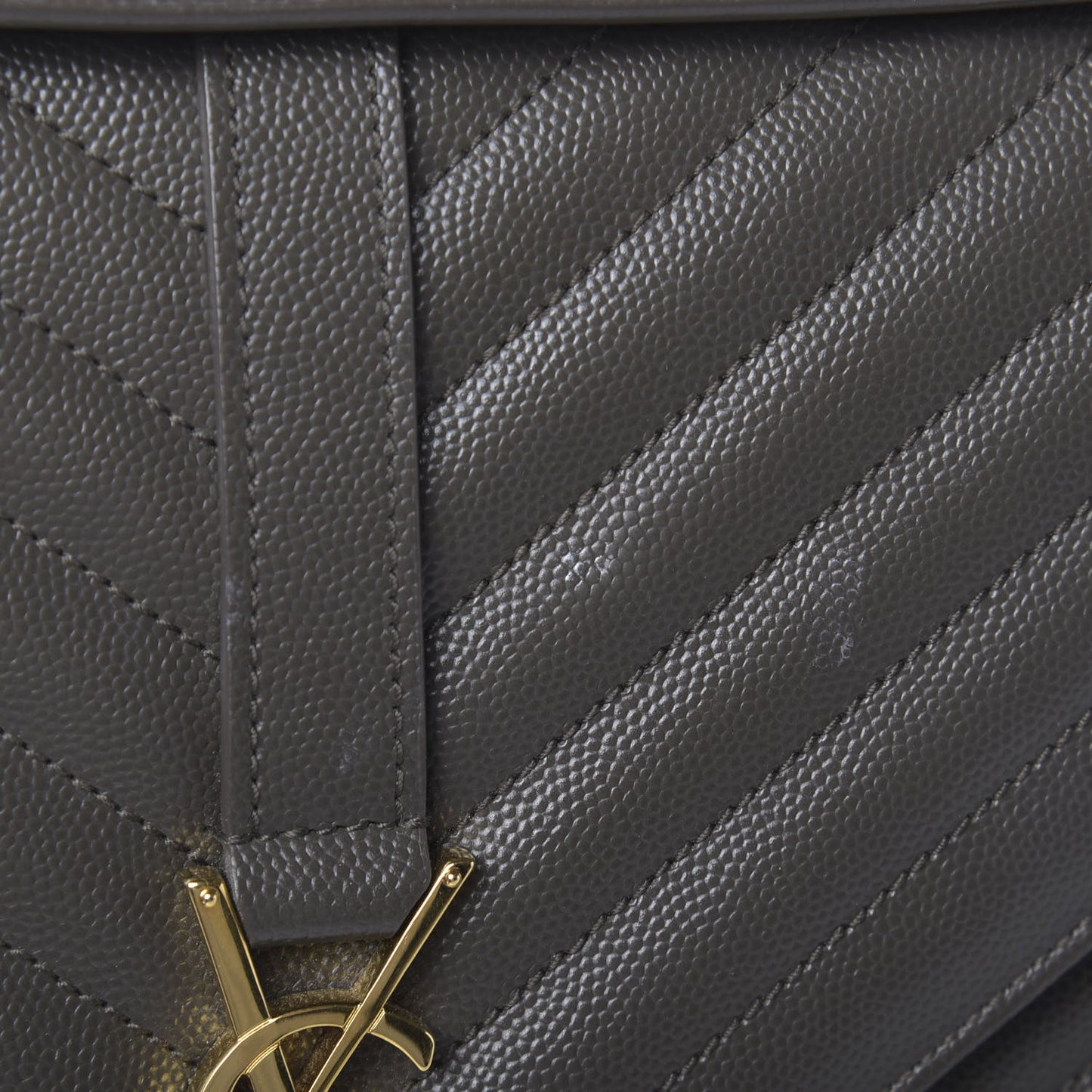 Grain De Poudre Matelasse Chevron Large Monogram Satchel Earth