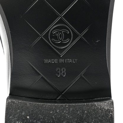 Chanel Lambskin Quilted CC Turnlock Loafers 38 Black 8 of 9