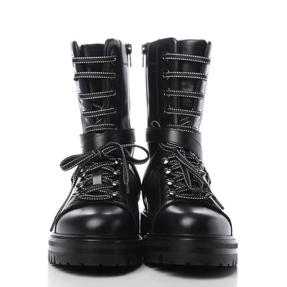 Valentino Garavani Smooth Calfskin Rockstud Buckled 25mm Combat Boots 37 Black 2 of 8