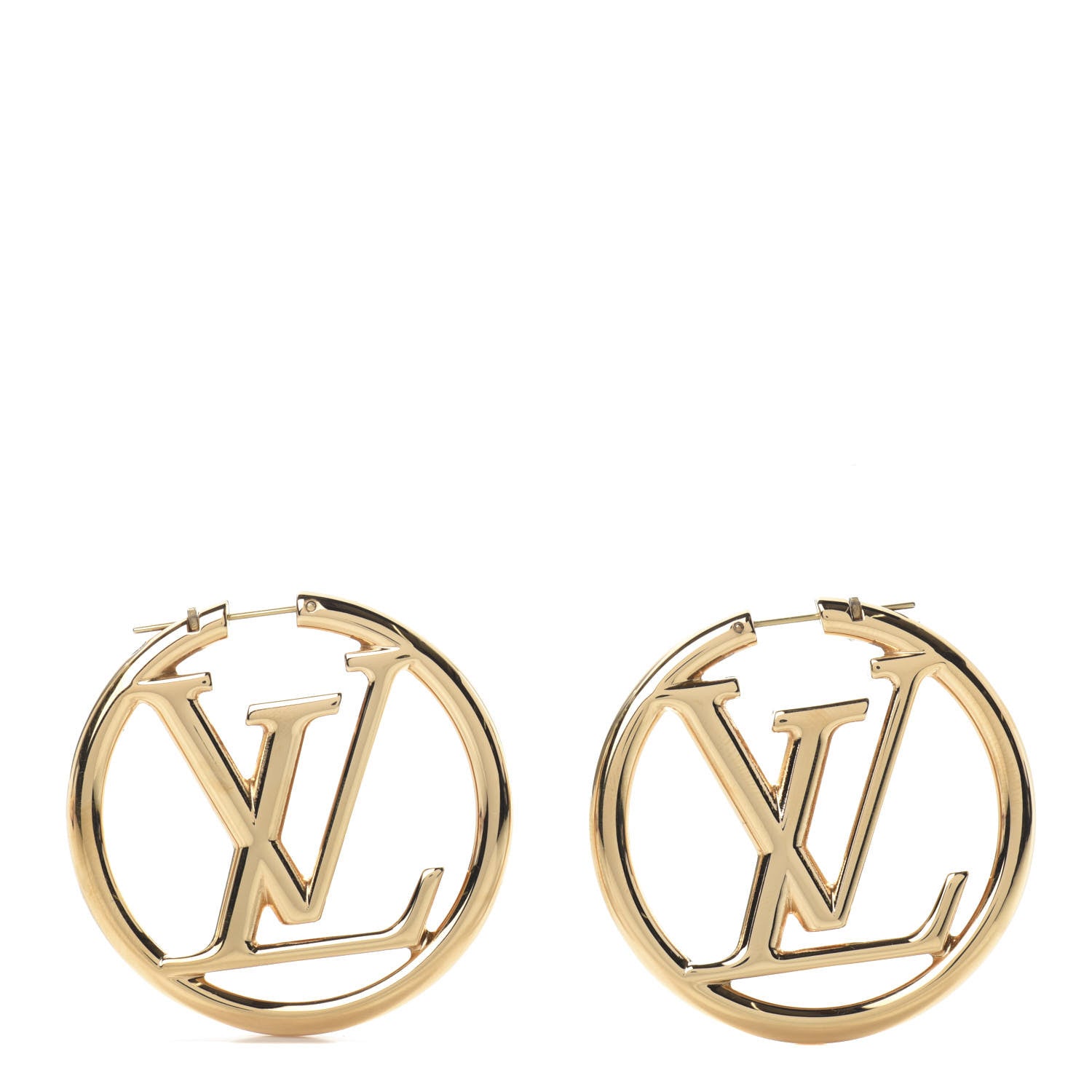 Louis Vuitton Metal Louise Hoop Earrings Gold 1 of 4
