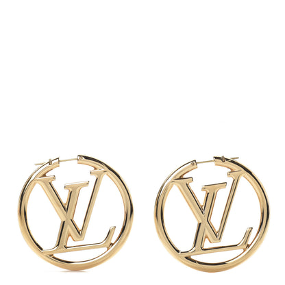 Louis Vuitton Metal Louise Hoop Earrings Gold 1 of 4