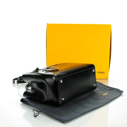Fendi Patent Vitello Elite Petite 2Jours Tote Black 4 of 9