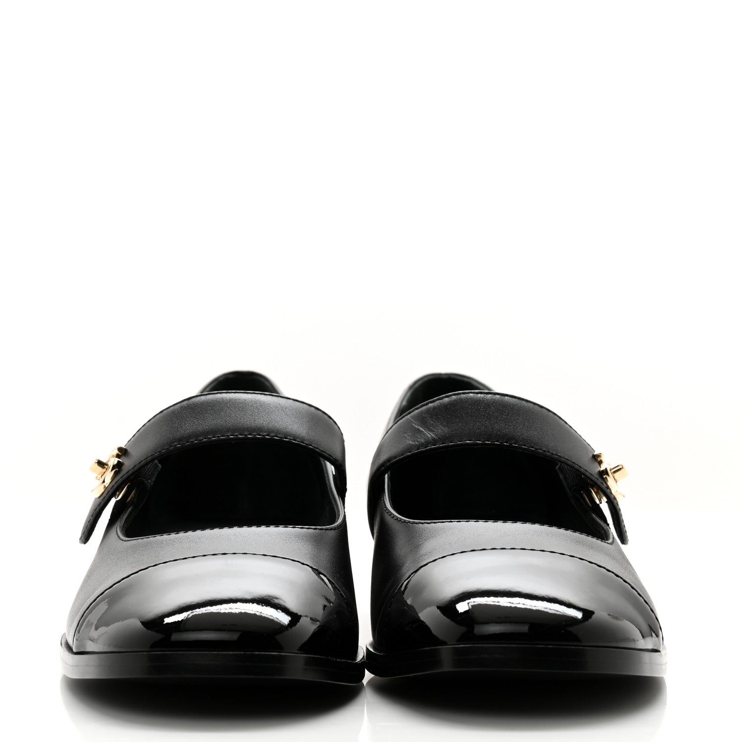 Chanel Calfskin Patent Mary Janes Flats 40 Black 2 of 9