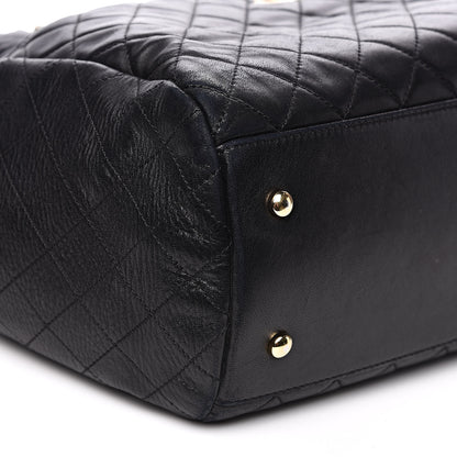 Chanel Lambskin Quilted Large Drawstring Bag Black 8 of 15