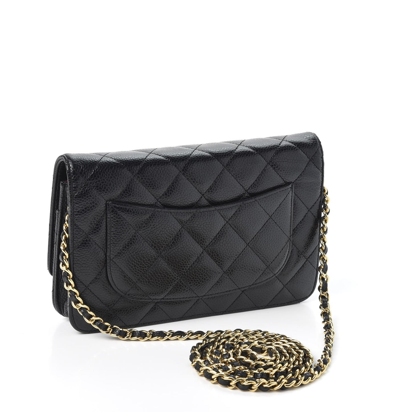 Caviar Quilted Wallet On Chain WOC Black