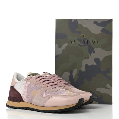 Valentino Garavani Mesh Suede Camouflage Womens Rockrunner Sneakers 38.5 Multicolor 9 of 9