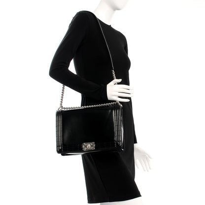 Chanel Glazed Calfskin Large Boy Flap Black 2 of 9